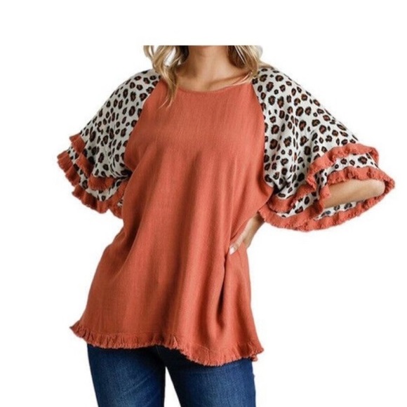 Umgee Tops - 🧡Umgee clay leopard top🧡